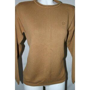 DKNY Womens Ribbed Knit Camel Sweater Long Sleeve Crewneck  Size Medium